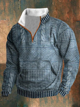 Load image into Gallery viewer, Men&#39;s Retro Knitted Printed Fleece Sweatshirt