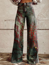 Load image into Gallery viewer, Women's Vintage Print Casual Wide Leg Pants