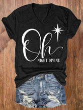 Load image into Gallery viewer, Women's Christmas Oh Night Divine Print T-Shirt