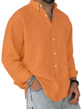 Load image into Gallery viewer, Men's Casual Simple Cotton Lapel Long-Sleeved Shirt