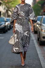 Load image into Gallery viewer, Women's Vintage Elegant Japanese Fish Print Midi Dress