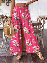 Load image into Gallery viewer, Women&#39;s Rose Floral Pattern Cotton and Linen Pants