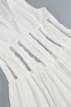 Load image into Gallery viewer, Party White Jacquard Deep V Neck See-Through Sleeveless Mini Dress
