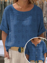 Load image into Gallery viewer, Women's Vintage Floral Pattern Art Print Front And Back Wear Short Sleeve Cotton Shirt