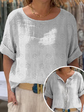 Load image into Gallery viewer, Women's Vintage Floral Pattern Art Print Front And Back Wear Short Sleeve Cotton Shirt