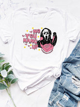 Load image into Gallery viewer, No You Hang Up Scary Ghost Face Print T Shirt