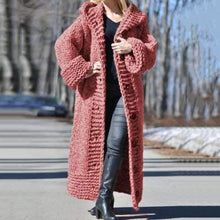 Load image into Gallery viewer, Wearshes Chunky Knit Long Hooded Cardigan