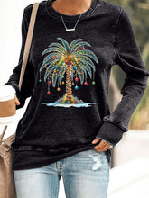 Load image into Gallery viewer, Women's Christmas Palm Tree Print Sweatshirt