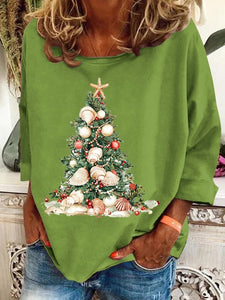 Women's Christmas Tree Print Casual Sweatshirt