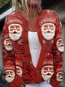 Women's Christmas Printed Comfortable Knitted Cardigan