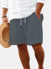 Load image into Gallery viewer, Men's Summer Solid Color Vertical Strip Casual Beach Shorts
