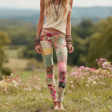 Load image into Gallery viewer, Floral Patchwork Print Casual Leggings