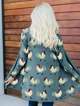 Load image into Gallery viewer, Roosters Embroidery Pattern Comfy Cardigan