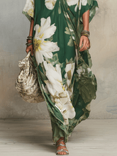 Load image into Gallery viewer, Emerald Bloom Flowing Bohemian Maxi Dress