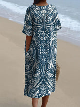 Load image into Gallery viewer, Women's Vintage Ethnic Floral Art Print Casual Flowy Dress