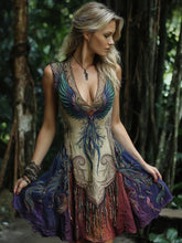 Load image into Gallery viewer, Viking Mythology Phoenix Totem Gradient Mini Dress