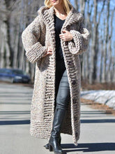 Load image into Gallery viewer, Wearshes Chunky Knit Long Hooded Cardigan