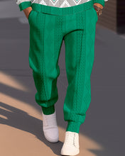 Load image into Gallery viewer, Men&#39;s Textured Jacquard Round Neck Casual Sports Set  011