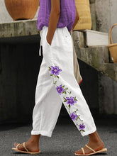 Load image into Gallery viewer, Women&#39;s Purple Floral Print Pants