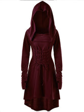 Load image into Gallery viewer, Women&#39;s Halloween Hooded Lace-Up Dress