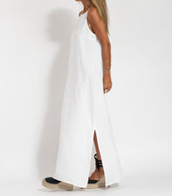 Load image into Gallery viewer, Elegant Solid Color Cotton Linen Sleeveless Long Dress