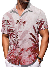 Load image into Gallery viewer, Men's Bamboo Floral Ombre Print Waffle Fabric Short Sleeve Shirt