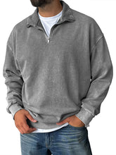 Load image into Gallery viewer, Men's Fashionable Retro Half-zip Stand Collar Casual Sweatshirt