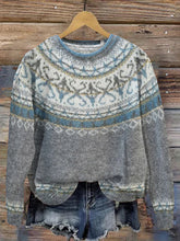 Load image into Gallery viewer, Icelandic Pattern Jacquard Vintage Knit Sweater