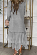Load image into Gallery viewer, Women's Casual Solid Color Mesh Patchwork Dress
