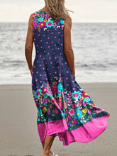 Load image into Gallery viewer, Women's Floral  Art Print Casual Linen Dress