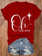 Load image into Gallery viewer, Women's Christmas Oh Night Divine Print T-Shirt