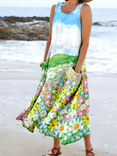 Load image into Gallery viewer, Women's Floral Art Print Pocket Casual Resort Comfort Maxi Dress
