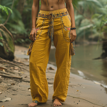 Load image into Gallery viewer, Women's Retro Ethnic Bohemia Style Loose Linen Pants