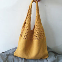 Load image into Gallery viewer, Retro Hollow Hand-Held Shoulder Knitted Wool Bag