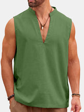 Load image into Gallery viewer, Men's Summer Solid Color Comfortable V-neck Sleeveless Shirt