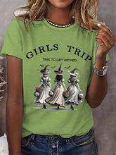 Load image into Gallery viewer, Women&#39;s Funny Halloween Witches Girls Trip Time To Get Wicked Casual Tee