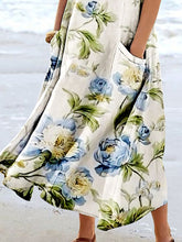 Load image into Gallery viewer, Women's Floral Art Print Pocket Casual Resort Comfort Maxi Dress