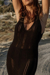 Backless Hollow Out Knit Tank Dress