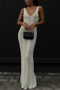 Backless Hollow Out Knit Tank Dress