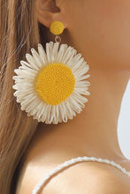 Load image into Gallery viewer, Bohemian Raffia Braided Floral Earrings