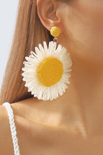 Load image into Gallery viewer, Bohemian Raffia Braided Floral Earrings