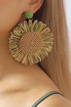 Load image into Gallery viewer, Bohemian Raffia Braided Floral Earrings