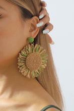 Load image into Gallery viewer, Bohemian Raffia Braided Floral Earrings