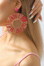 Load image into Gallery viewer, Bohemian Raffia Braided Floral Earrings