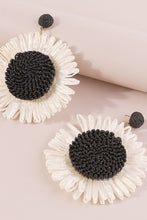 Load image into Gallery viewer, Bohemian Raffia Braided Floral Earrings