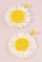 Load image into Gallery viewer, Bohemian Raffia Braided Floral Earrings
