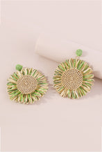 Load image into Gallery viewer, Bohemian Raffia Braided Floral Earrings