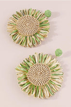 Load image into Gallery viewer, Bohemian Raffia Braided Floral Earrings
