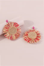 Load image into Gallery viewer, Bohemian Raffia Braided Floral Earrings