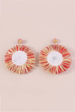 Load image into Gallery viewer, Bohemian Raffia Braided Floral Earrings